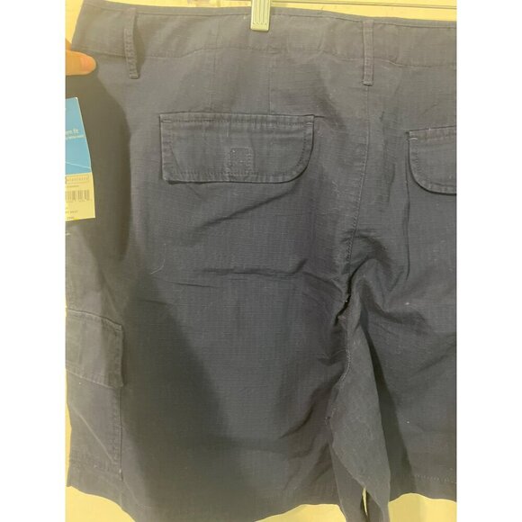 NWT Sz 20W Relativity Women 100% Cotton Navy Shorts Flap Pockets - Picture 5 of 7